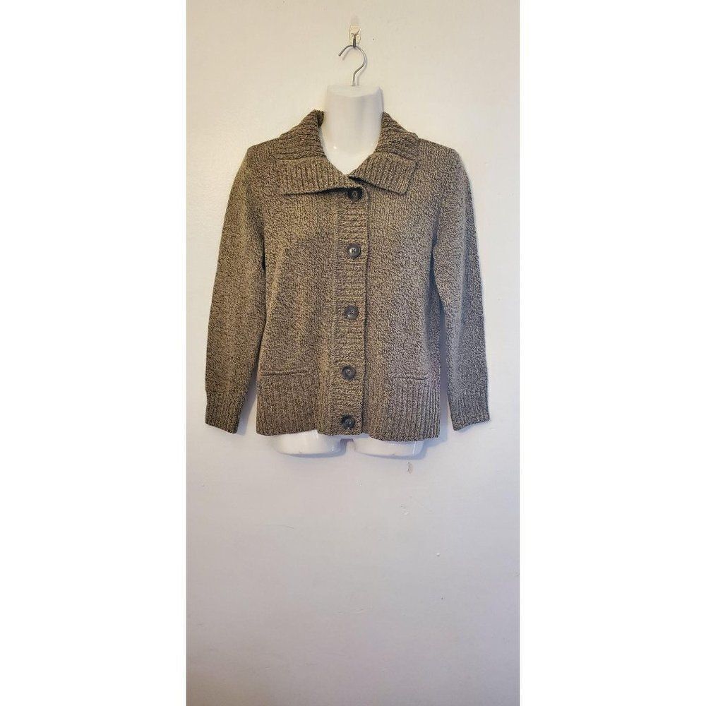 Karen Scott Button Down Cardigan 5 Brown